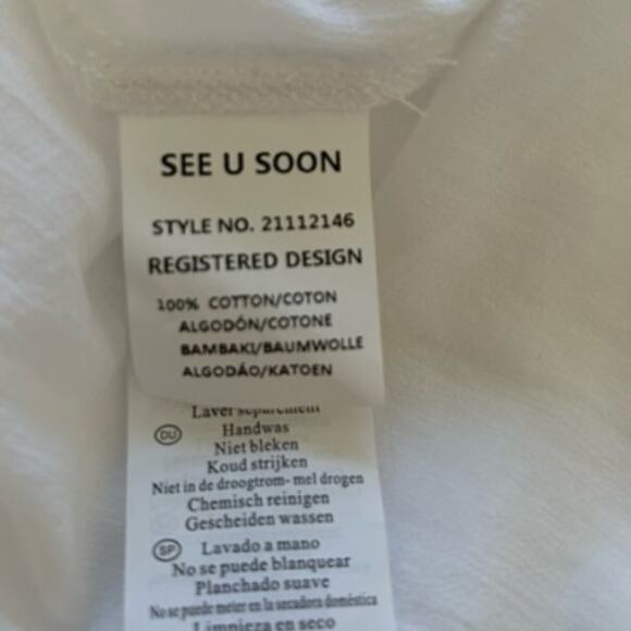 Anthropologie See U Soon Top Women's Off White Button Up L/S Crochet Size S NWT - Picture 8 of 9